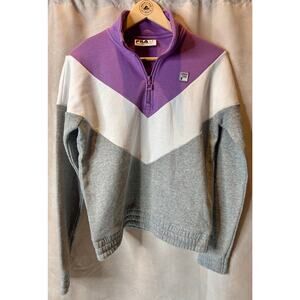 FILA Purple Colorblock Quarter Zip Pullover Women’s XS NWOT